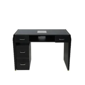 Black Manicure Table Modern Beauty Nail Salon Furniture Marble Top Black Painting Nail Station