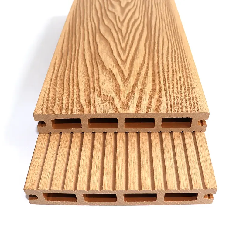 BAMMAX New Arrival Teak Wood Flooring 3D Embossed Wood Grain 146x25mm Wpc Decking Wood Plastic Composite Decking