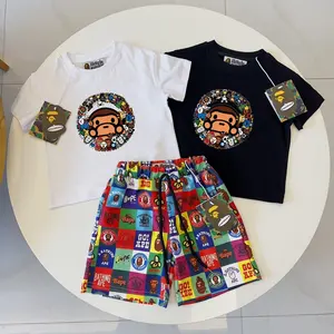 RUNTEN 2024 Summer T-shirt Set Boys Shorts Children's Clothing Manufacture Custom Boys' Clothing Set Wholesale