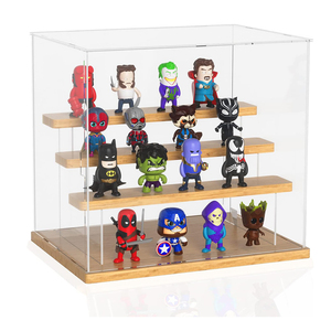 <strong>Toy</strong> Figure <strong>Display</strong> Cases Stackable <strong>Transparent</strong> <strong>Custom</strong> Acrylic <strong>Toy</strong> Figure Wooden Base With <strong>Models</strong> Storage Stands Box - Product Image 2