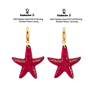 Pendientes de Estrella de Mar en Acero Inoxidable 316L con Baño de Oro PVD, Joyería de Moda Sostenible y Resistente - Product Image 2