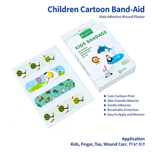 Tiritas personalizadas impresas <span class=keywords><strong>con</strong></span> dibujos animados para dedos y brazos, vendajes de primeros auxilios para niños, apósitos para heridas localizadas. - Product Image 1