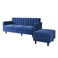 ODM Factory Direkt versorgungs sofas Nice Navy Samts toff 3-Sitzer Ottomane gepolsterte Sofa garnitur Möbel