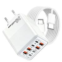 EU US UK Stecker Neues 240W USB-C GaN Telefon-Schnellladegerät 8 Anschlüsse USB Typ-C PD Schnellladung QC 3.0 Wandladegerät Netzteil