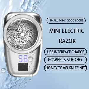 Портативная электробритва для мужчин, мини-бритва с одной кнопкой для влажного и сухого бритья, перезаряжаемая электрическая дорожная бритва