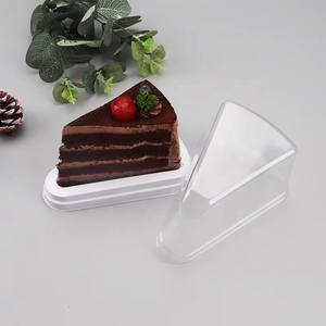 Colorful PET Material <strong>Cake</strong> <strong>Slice</strong> Container Transparent Triangle Plastic Box for <strong>Cake</strong> - Product Image 3