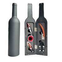 WELLFLYER WK-070 Tire-bouchon à vin 5 Pcs Set Bottle & Wine Glass Shape Box Kits Customizable Logo Stainless Bottle Opener