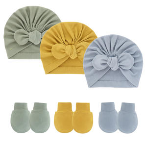 Conjuntos de Gorros Antiarañazos para Bebés, Gorro de Orejas de Conejo, Gorro de Punto de Algodón, Logotipo Personalizable - Product Image 2