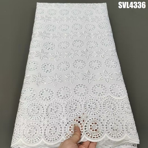 Wedding Dress <strong>White</strong> Dry Lace swiss <strong>Voile</strong> 100% Cotton Lafaya Lace African French Lace Fabric Women Clothing Kanuri Dressing - Product Image 6