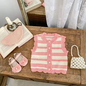 <span class=keywords><strong>Gilet</strong></span> en tricot pour bébé nouveau-né OEM ODM, été, garçons, 100% coton, tricot, pull pour bébé - Product Image 5