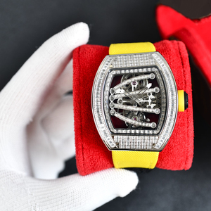 2026 New Men's Mechanical <b>Watch</b> Diamond-Set Moissanite Analog Tourbillon Movement Stainless Steel Case 50 Bar Water Resistance - Product Image 3