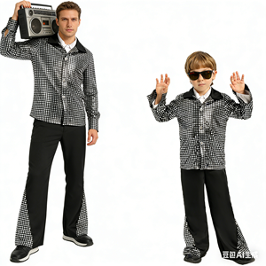 Disfraz de Halloween con Lentejuelas Brillantes, Traje <span class=keywords><strong>Disco</strong></span> Retro de los 70 y 80, para Mujeres, Hombres, Niños, Cantantes, Actuaciones en Escenario y Discotecas - Product Image 3