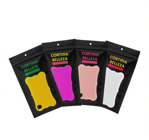 Esponja de Maquillaje de Silicona Cortina Belleza, Beauty Blender para Aplicación de Base Facial, Paquete de 4 Colores - Product Image 1