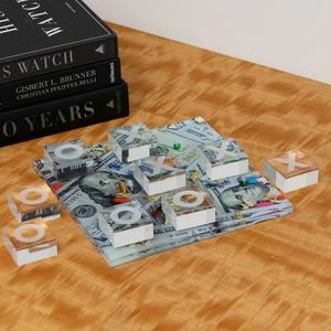 MULTICOLOR ACRÍLICO TIC TAC TOE SET Lujo XO PIEZAS Custom LUCITE Game FACTORY - Product Image 5