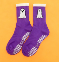 Chaussettes de Pilates personnalisées pour Halloween, avec bordure amusante (sorcière, fantôme, citrouille), sans couture, absorbantes, respirantes, tricotées pour l'automne, personnalisables