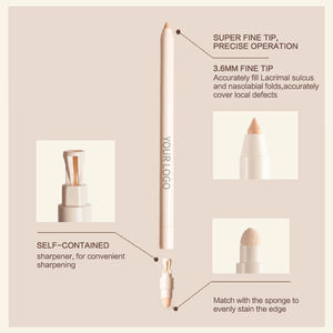 Lápiz corrector para la cara, Material de madera de etiqueta privada, maquillaje fino, impermeable, textura suave - Product Image 4