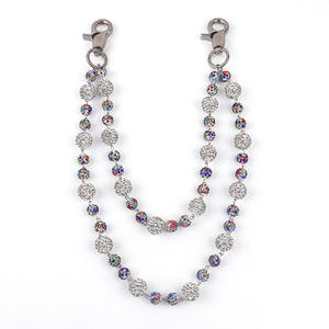 Ingrosso 12mm + 8mm colorato strass perline pantaloni catena Unisex rosario perline portafoglio catene <span class=keywords><strong>Jeans</strong></span> per uomo donna (TC220) - Product Image 1