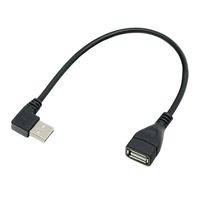 Câble d'extension USB 2.0 mâle-femelle, connecteur en L à 90 degrés, conducteur en cuivre pour une charge rapide