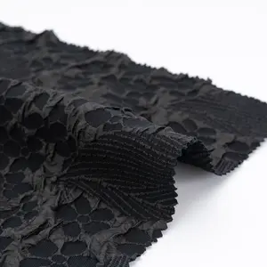Fornitore di tessuto ABAYA nuovo Design 100% poliestere Jacquard coreano nero tessuto Dubai Abaya per abiti da donna musulmana
