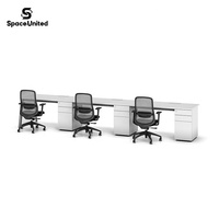 Bureau de travail et armoire de rangement combinés de style industriel SpaceUnited, bureau d'ordinateur en métal