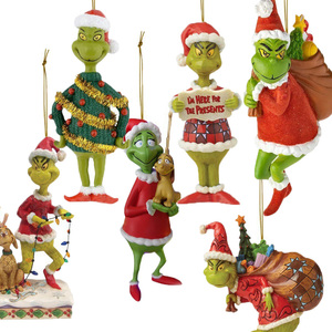 Adornos Navideños Acrílicos de <span class=keywords><strong>Grinch</strong></span>, Muñecos Verdes Divertidos para Decoración Navideña, Venta al por Mayor - Product Image 5