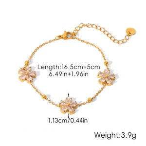สร้อยข้อมือสแตนเลสสตีลสไตล์ยุโรปอเมริกัน รุ่นคลาสสิค ชุบทอง 18K ดีไซน์โรแมนติก หรูหรา สำหรับผู้หญิง รุ่น SL244 - Product Image 6