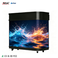 Table de DJ incurvée LED HD, comptoir de réception LED, économe en énergie, largement utilisée pour les événements commerciaux intérieurs et extérieurs.
