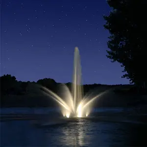 屋外ガーデン湖池プール水機能ステンレス鋼ダンス音楽フローティング噴水照明付き