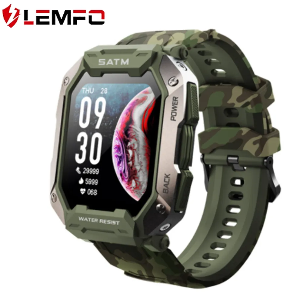 LEMFO New arrival C20 1.7inch large screen 8762D 128M ROM blue tooth 5.0 380mAh smart watch with 5TAM waterproof