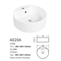 Chaozhou sanitaire 3 trous évier salle de bain lavabo WC hôtel bureau maison