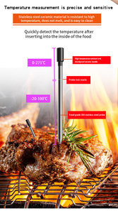 Thermomètre alimentaire Bluetooth véritablement intelligent avec alarme de température Thermomètre à viande sans fil longue distance 500FT avec fonction APP - Product Image 4
