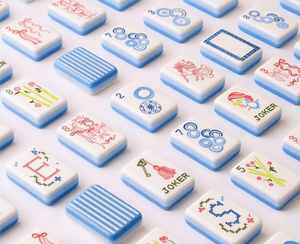 Tuiles de Mahjong Américaines de Taille Standard au Design Nœud Papillon Personnalisé Exclusif, en Acrylique Mat Frotté à la Main, Miss <span class=keywords><strong>Darling</strong></span> - Product Image 1