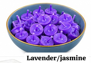Purple Round Votive <b>Candles</b> Pure cow ghee Scented Floral Home Decoration Minimalist Style Hand Made 1 Wicks battis - Product Image 3