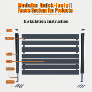 Clôture <span class=keywords><strong>de</strong></span> jardin en aluminium noir à persiennes – Clôture <span class=keywords><strong>de</strong></span> sécurité pour chevaux, design élégant, écologique, hauteur personnalisable - Product Image 6