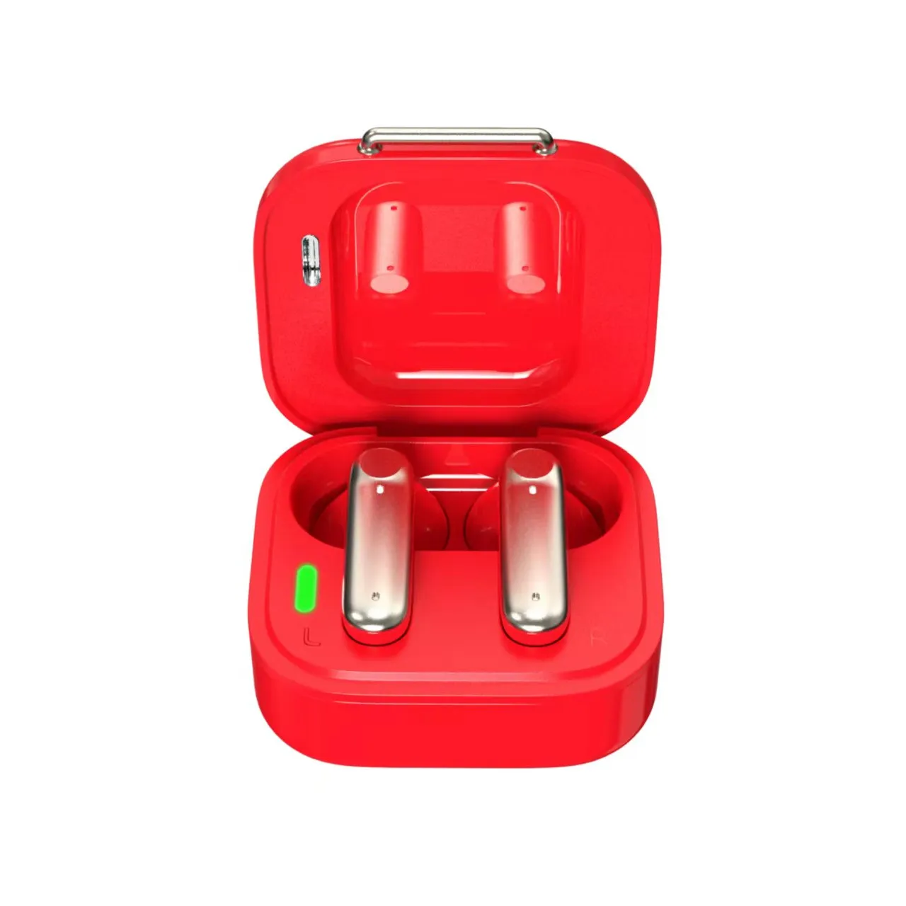 Disesuaikan Kualitas Baik Headphone Nirkabel dengan Kotak Pengisian Bt-kompatibel Logam Merah Dot Gaming TWS Earbud