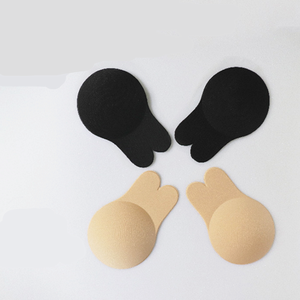 You Beauty Push up Rabbit <strong>Shape</strong> <strong>Nipple</strong> Covers Strapless Self Adhesive Plunge Bra Invisible Spandex/Nylon Nude/Black 9.5cm - Product Image 6