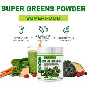 Etiqueta privada 100% Mezcla de polvo de frutas y verduras mixtas de plantas naturales Supergreens Super Greens Powder - Product Image 3