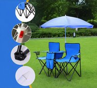Chaise pliante double pour le camping et les loisirs en plein air, chaise de pêche et de plage avec auvent intégré, style de vie décontracté