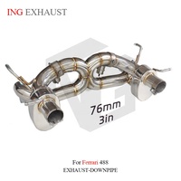 ING SUS304 Échappement arrière à soupapes pour Ferrari 488 GTB/Pista F154 3.9T 2015-2021 |   Tuyau d'échappement en X de 76 mm avec télécommande – Vente en gros