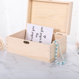 Boîte de rangement en bois rectangulaire, hauteur 8 cm, design sérigraphié, emballage cadeau pour bijoux, boîte décorative - Product Image 4