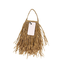 Sac à main de plage bohème en raphia tressé léger avec franges et longues pampilles, style bohème tropical pour les vacances