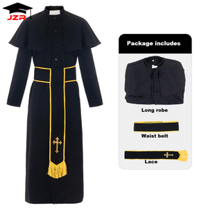Disfraz de Sacerdote para Fiesta de Halloween, Traje de Padrino para Hombre - Product Image 3