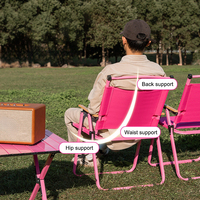 Chaise pliante de camping en métal coloré pour l'extérieur, rose, bleue, verte, chaise Kermit, ensembles table et chaises de pique-nique