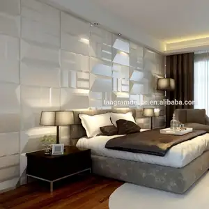 Fashionable modern design super light 3d Poly foam covered by faux pu leather wall cladding