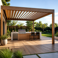 Pergola Aluminium Teras Belakang Rumah Estetis Tahan Lama Perlindungan UV Minimalis Tahan Badai Sesuai Pesanan Canggih