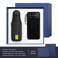Ensemble cadeau d'affaires personnalisé de haute qualité avec logo, parapluie, batterie externe, impression sérigraphique, économique, pour la Saint-Valentin