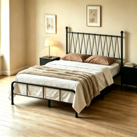 Cadre de lit en métal de luxe moderne, taille Queen, lit double minimaliste en fer, mobilier de chambre de haute qualité pour la maison, l'hôtel, l'appartement