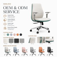 Fauteuil de bureau ergonomique moderne MINGSEAT à dossier mi-haut en cuir PU, pivotant, hauteur réglable, siège rembourré, design confortable