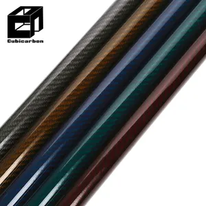 High Performance Customized Colored Coating Carbon Fiber Tube Pipes 3K Glossy Colorful Carbon Fiber Tube