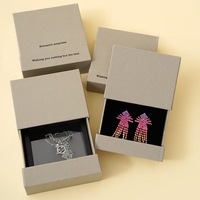 Mini boîte à bijoux de luxe PE film suspension glissière tiroir bijoux bracelet collier boucle d'oreille cadeau boîtes à bijoux emballage